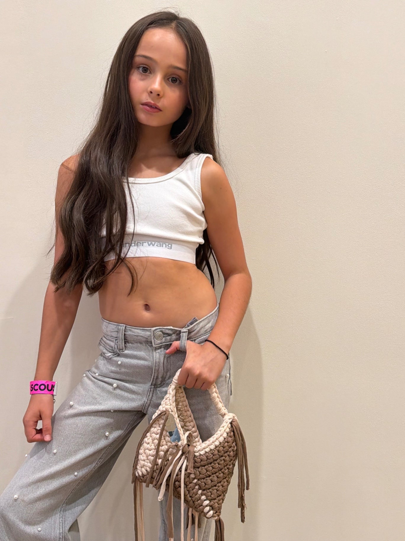 Brown/Cream Twisted Small Handbag