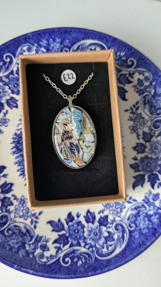 Mosaic Necklace | Handmade from Vintage Plates