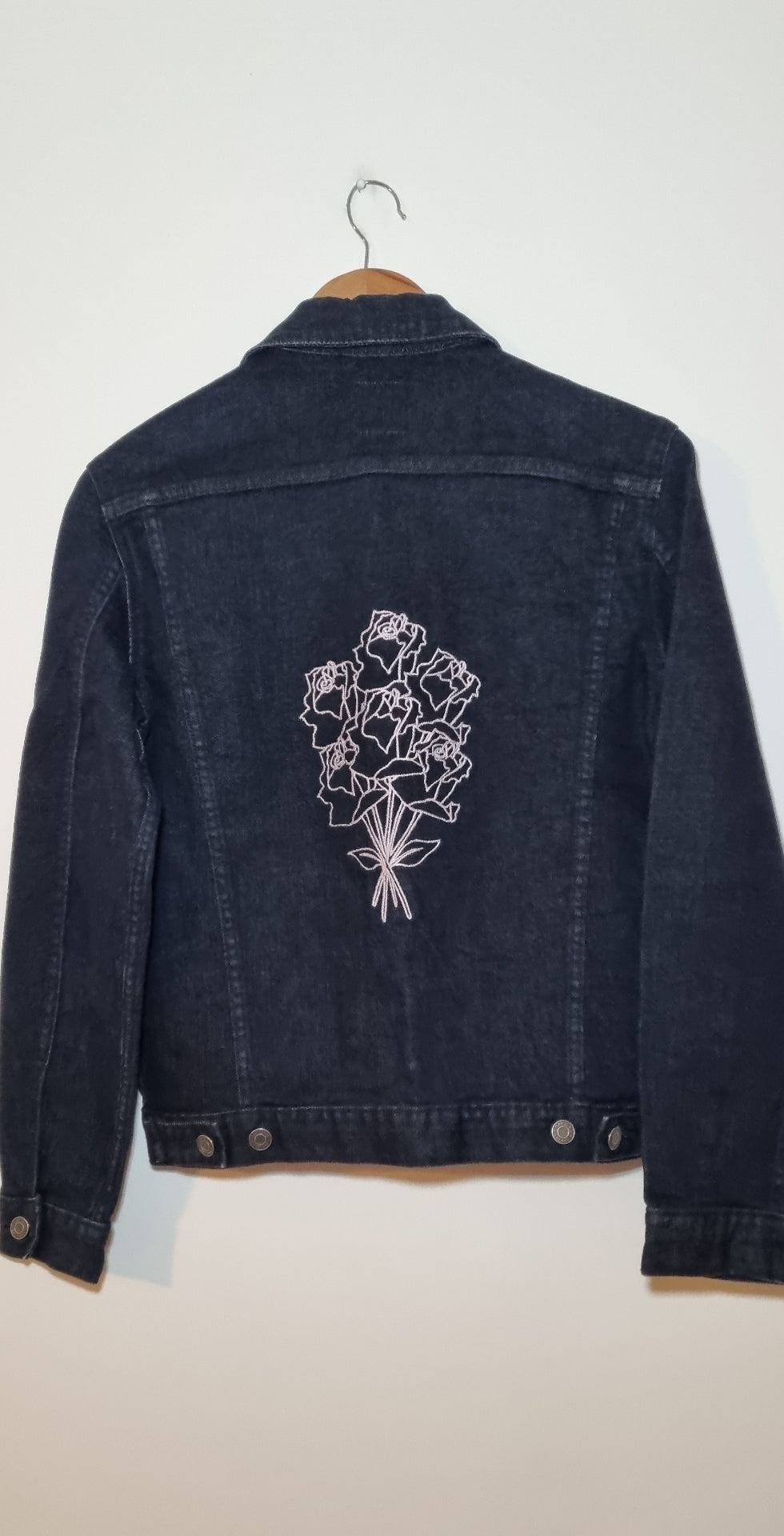 Gap Dark Denim Embroidered Jacket