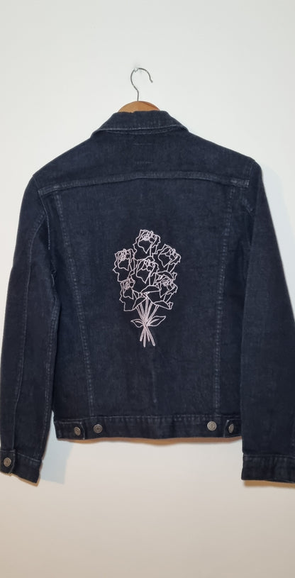 Gap Dark Denim Embroidered Jacket