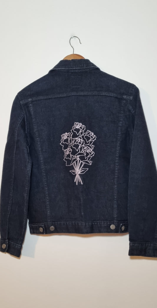 Gap Dark Denim Embroidered Jacket