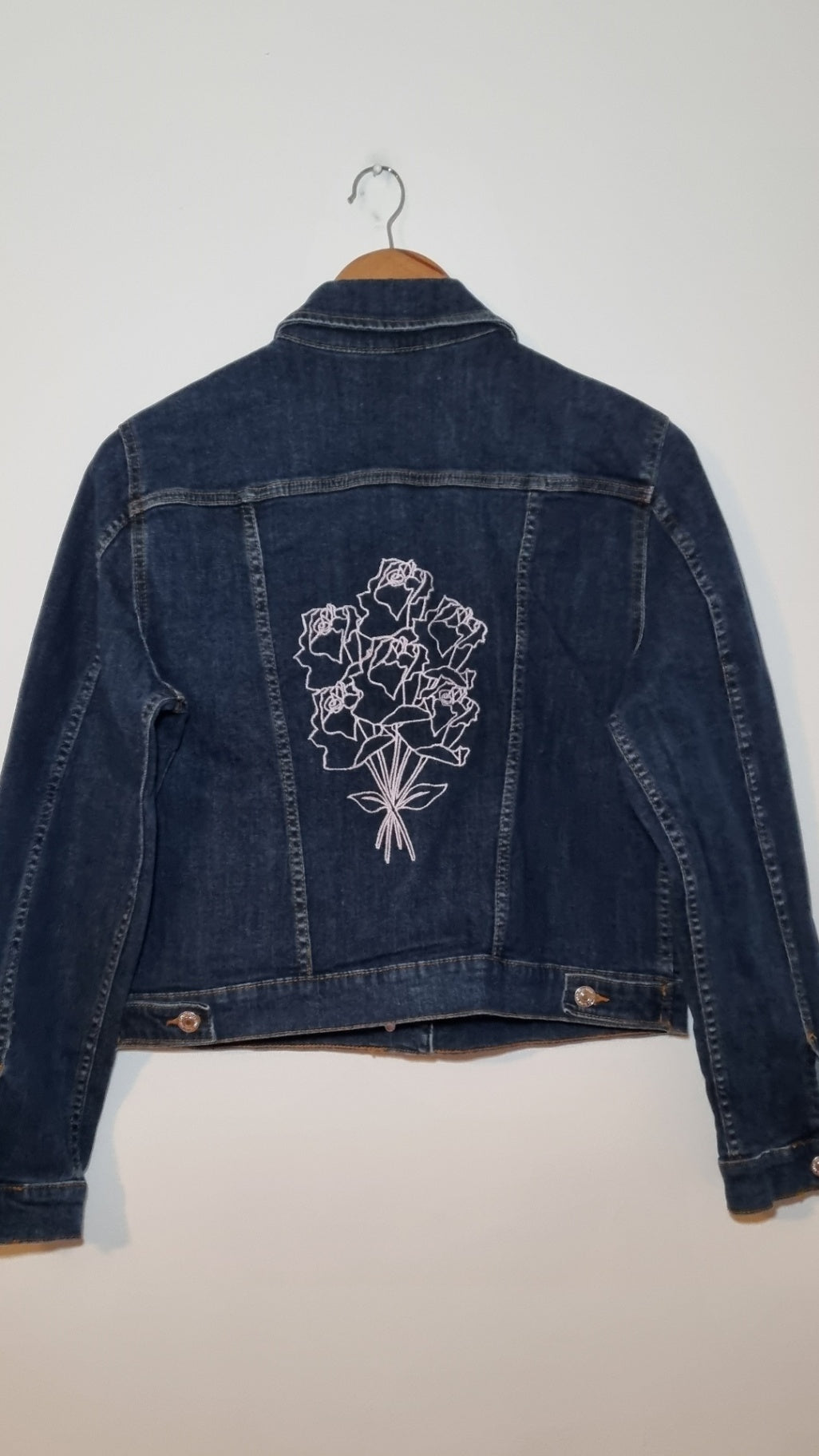 Mango Floral Embroidered Denim Jacket 