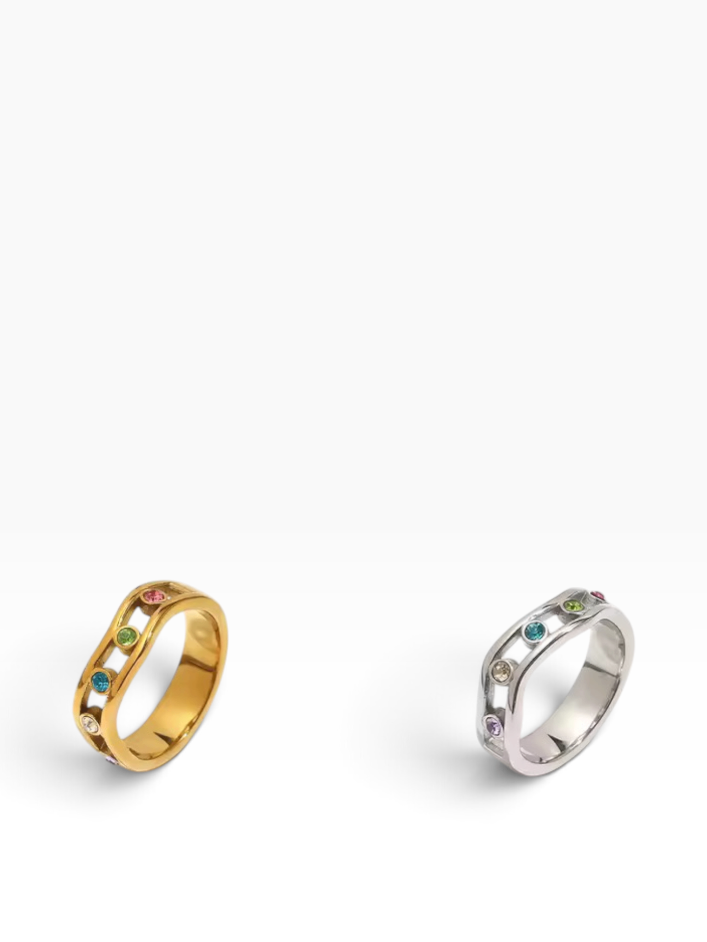 Prism Halo Ring Silver CZ Crystal S6