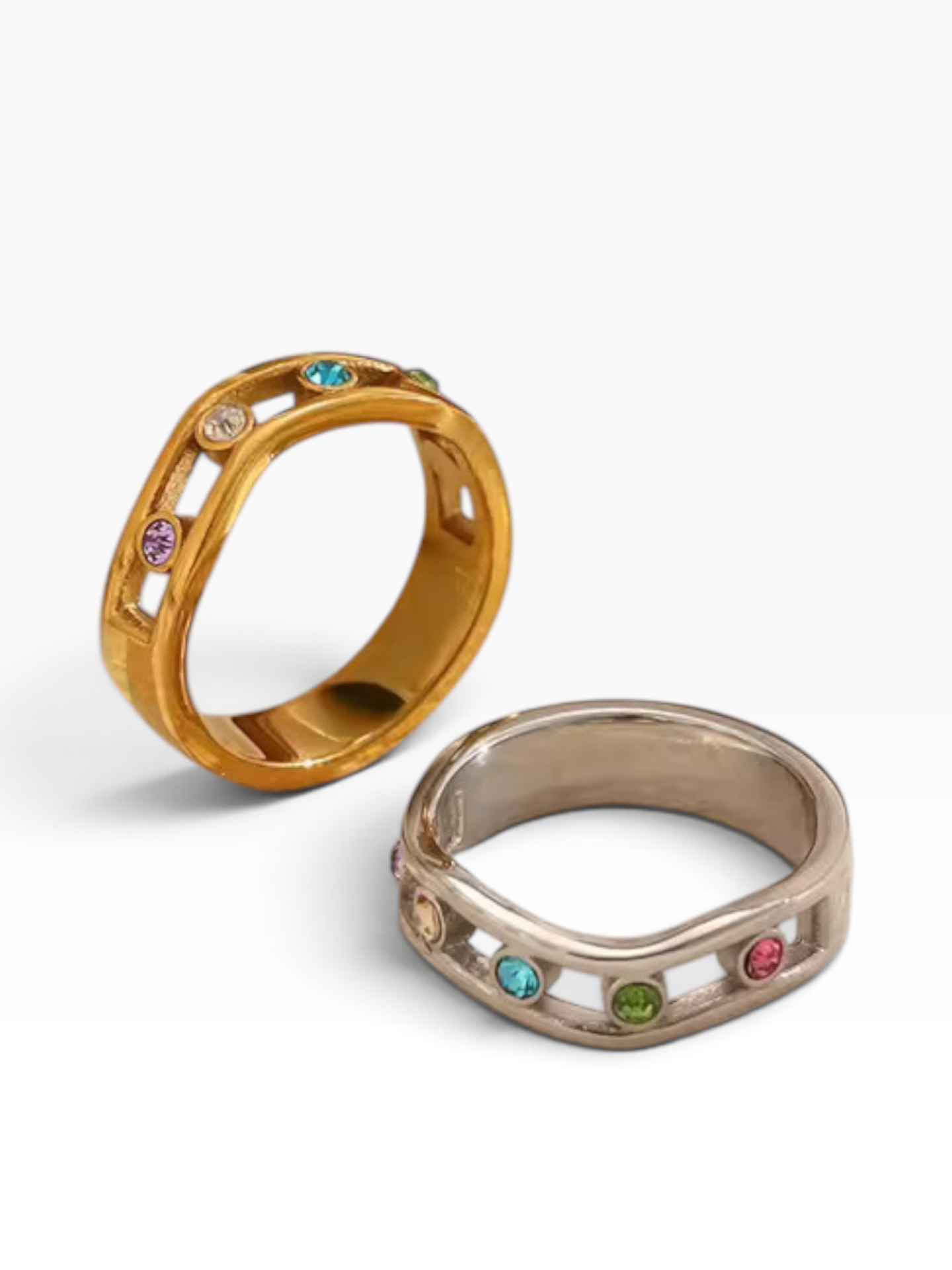 Prism Halo Ring Silver CZ Crystal S7