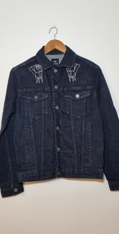 Gap Dark Denim Embroidered Jacket