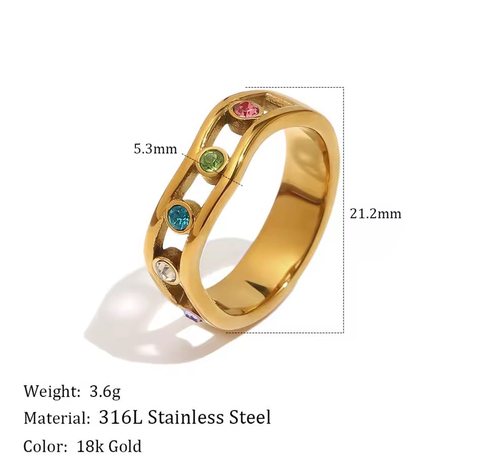 Prism Halo Ring Silver CZ Crystal S6
