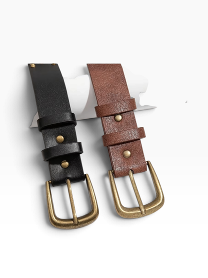 Brown Buckle Studed Belt