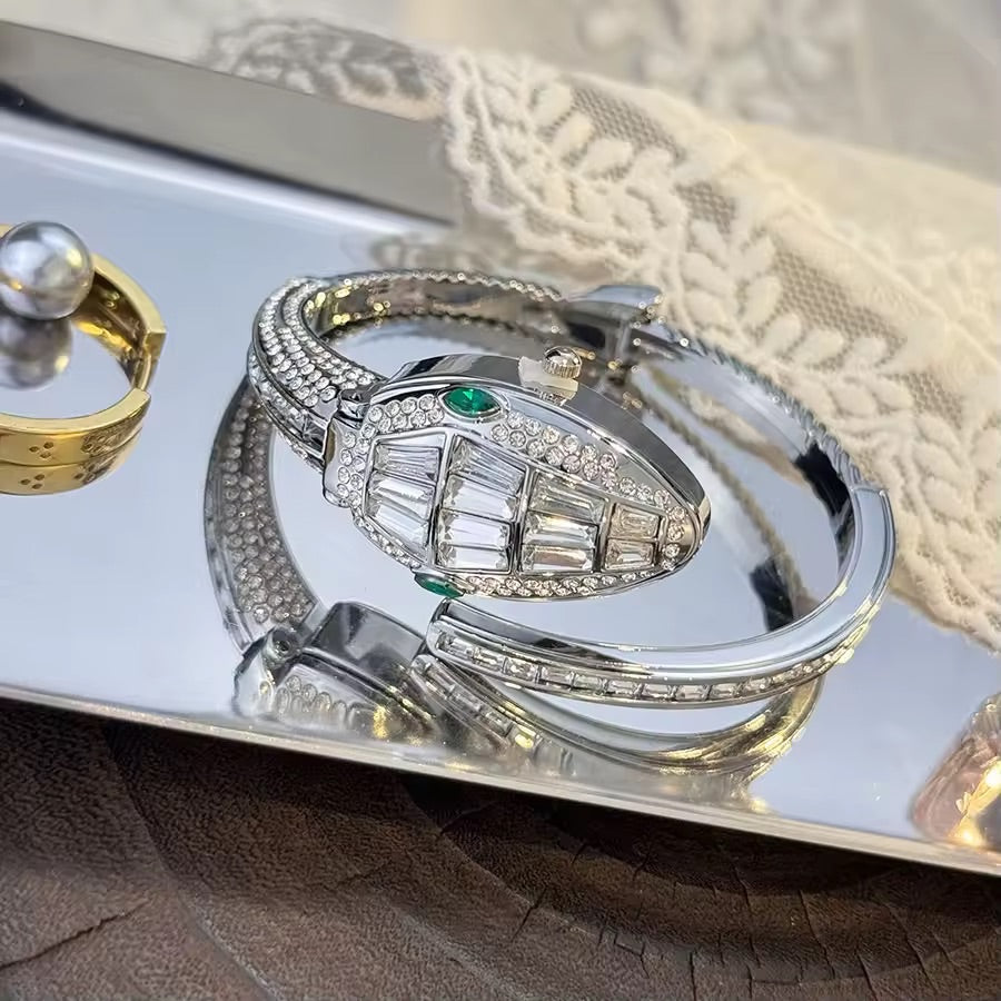 Silver Snake Watch Silver Crystal