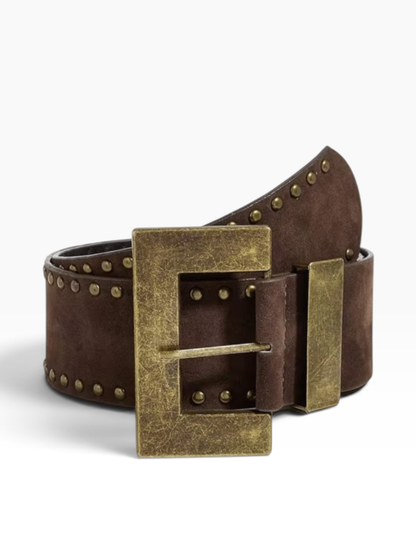 Chunky Studded Brown Belt