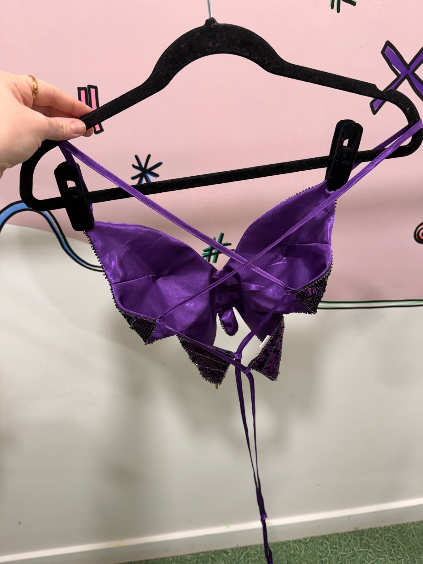 Purple Butterfly Sequin Top