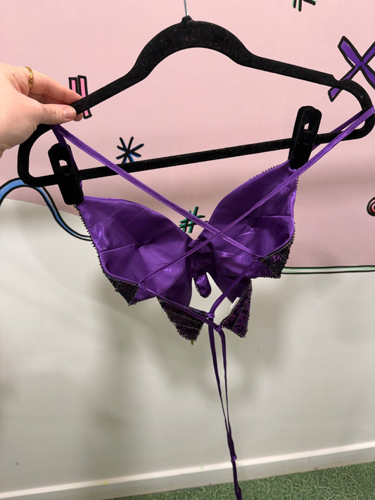 Purple Butterfly Sequin Top