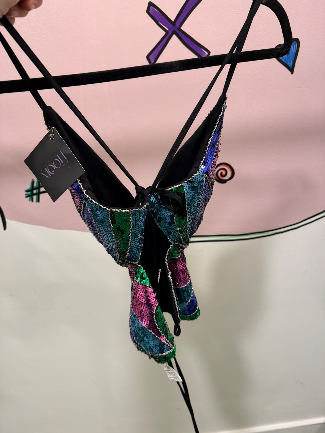 Multi Butterfly Sequin Top