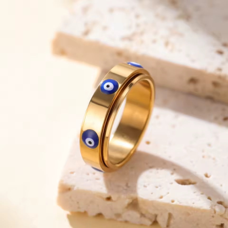 Guardian Eye Spinner Ring Gold Size 9
