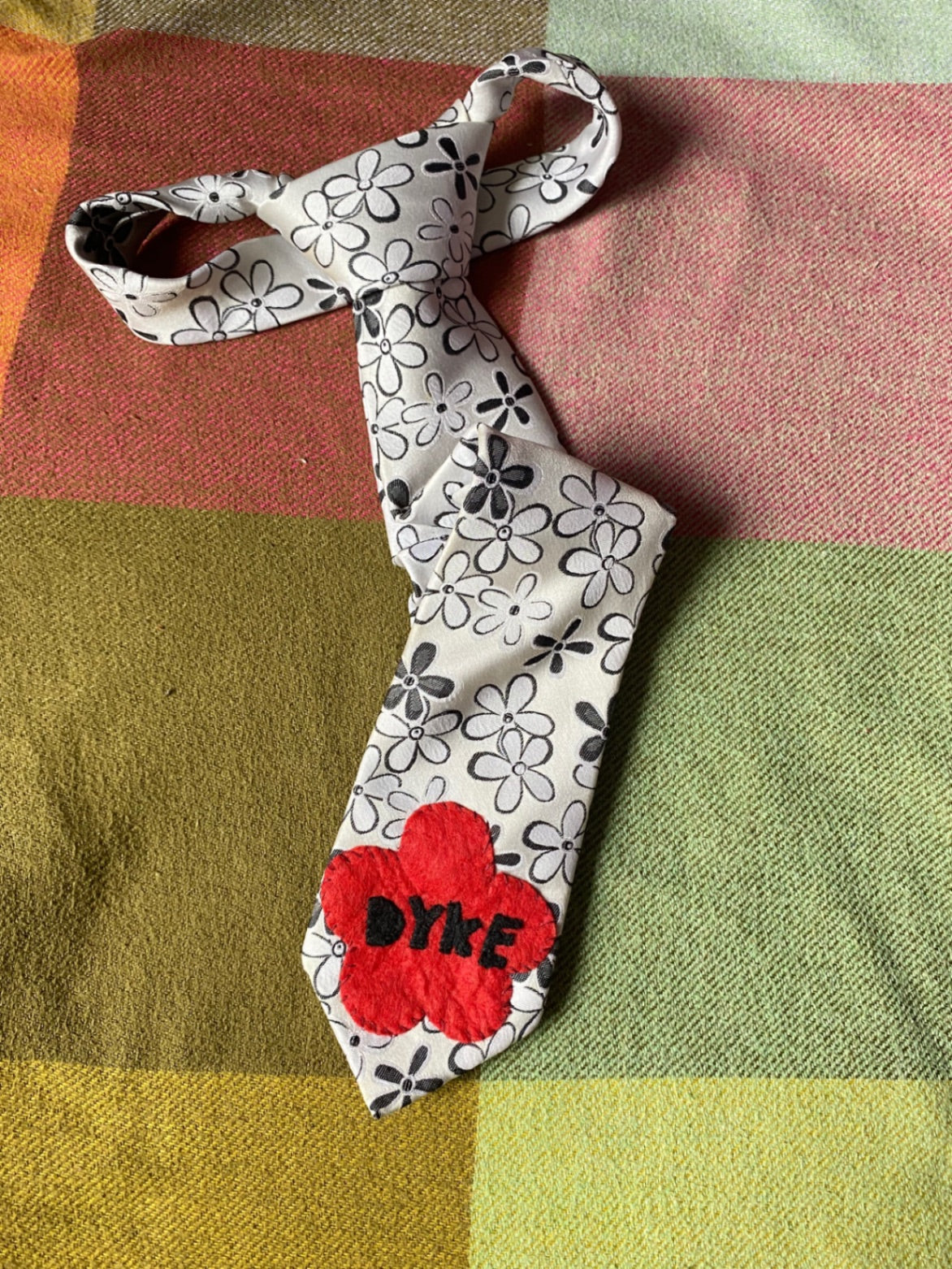 RED FLOWER DYKE Up-cycled tie