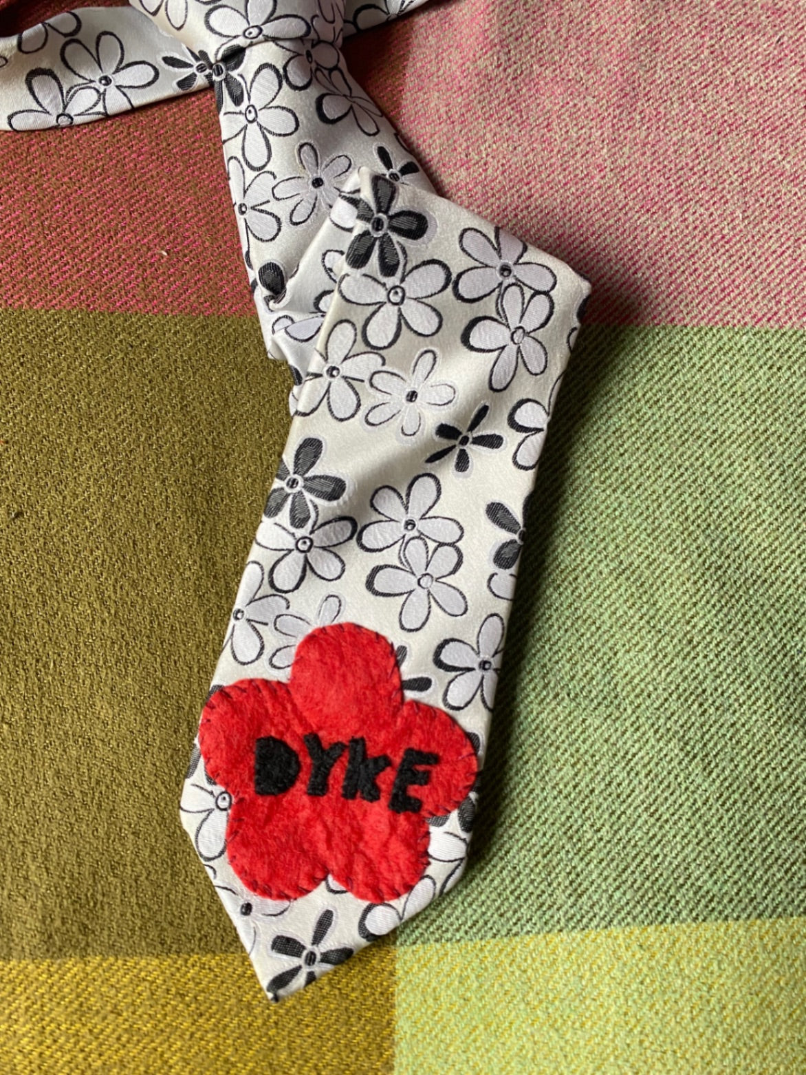 RED FLOWER DYKE Up-cycled tie