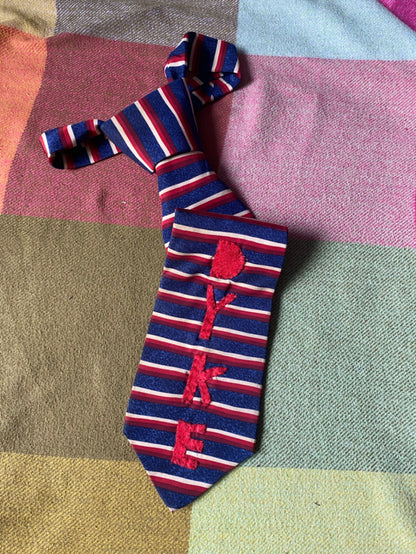 RED STRIPED DYKE Up-cycled tie