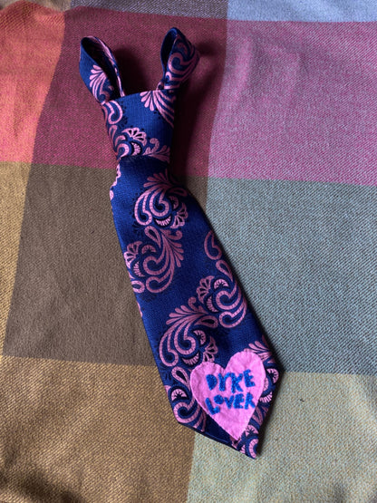 PINK AND BLUE DYKE LOVER Up-cycled tie