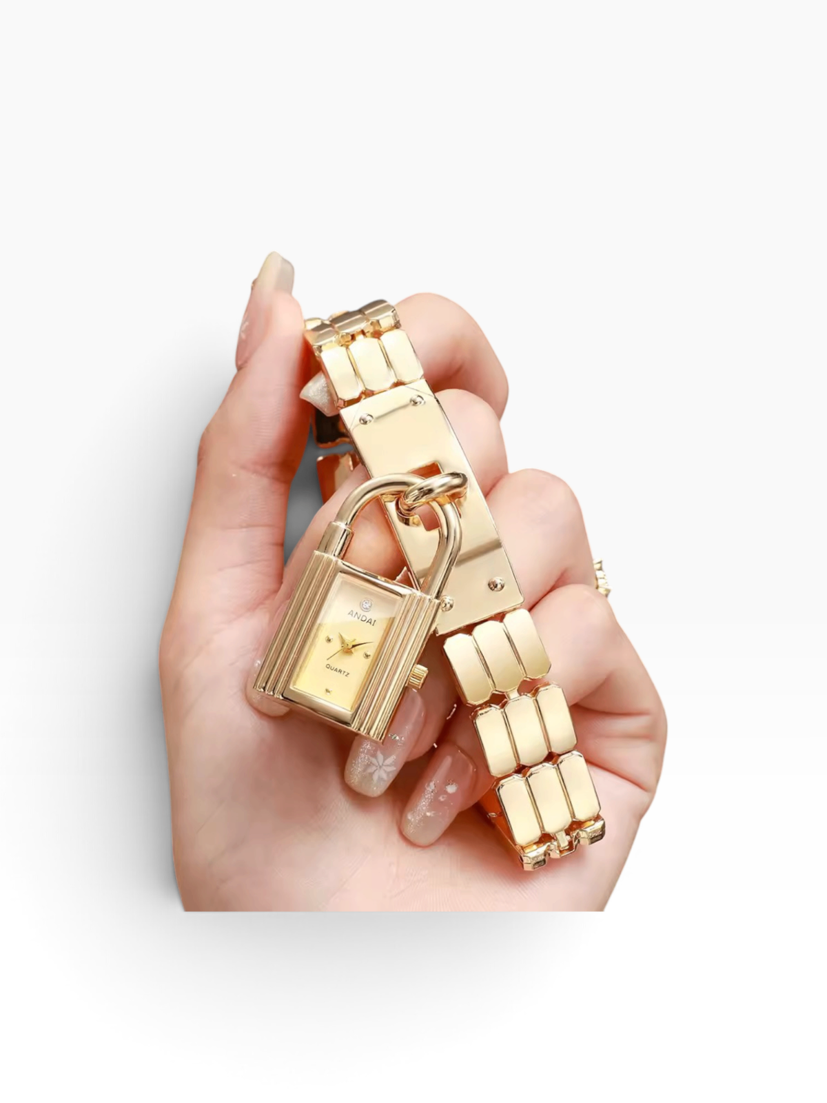 Gold Padlock Watch Bracelet