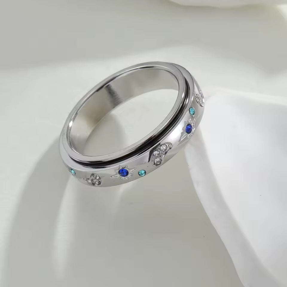 Kismet Spinner Ring Silver Size 8