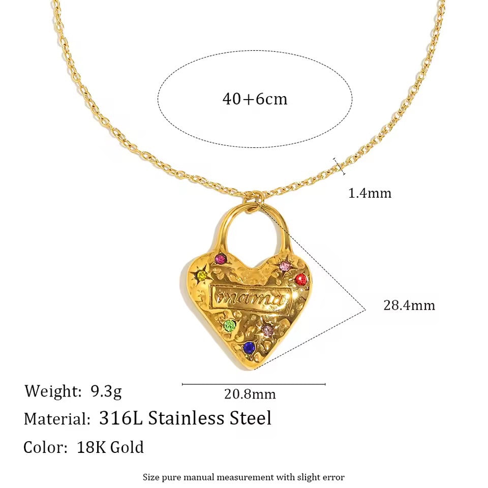 Mama’s Love Lock Gold Necklace 💘