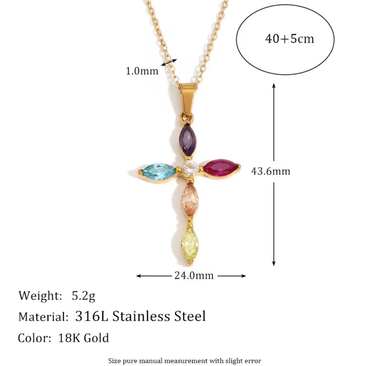 Kaleido Cross Necklace silver