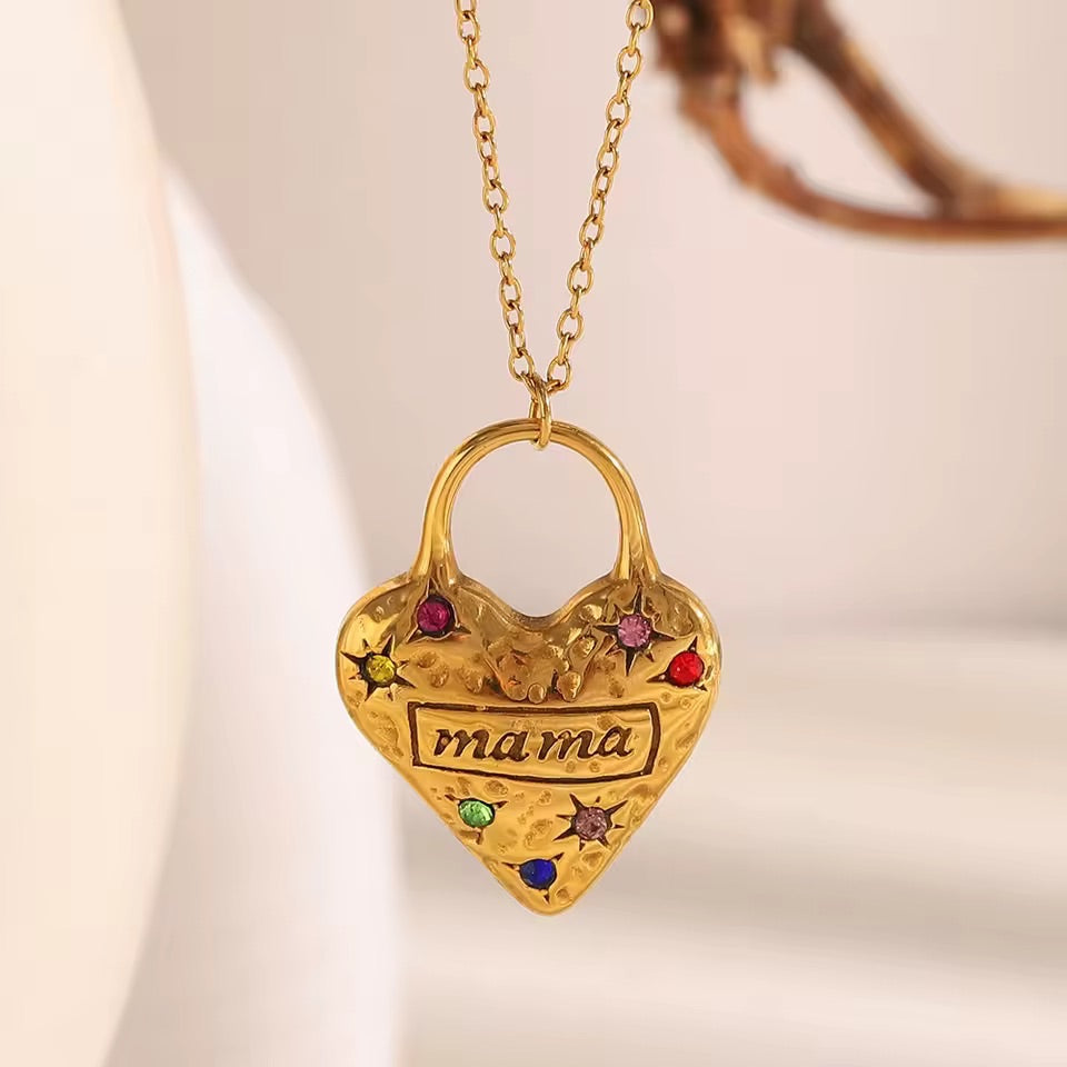 Mama’s Love Lock Gold Necklace 💘