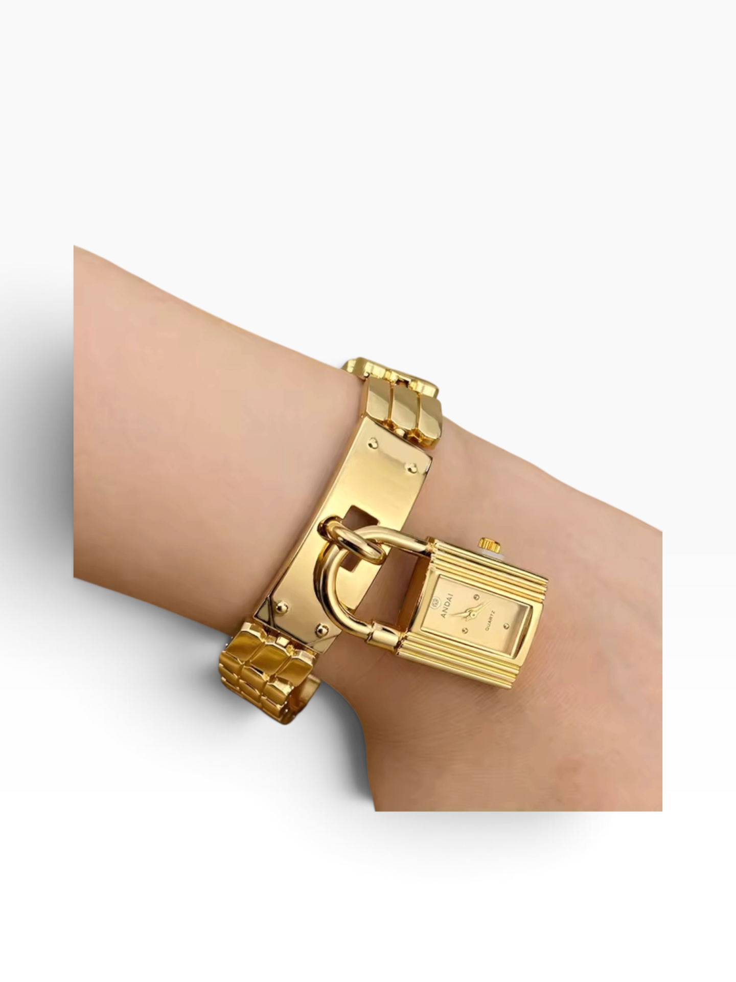 Gold Padlock Watch Bracelet