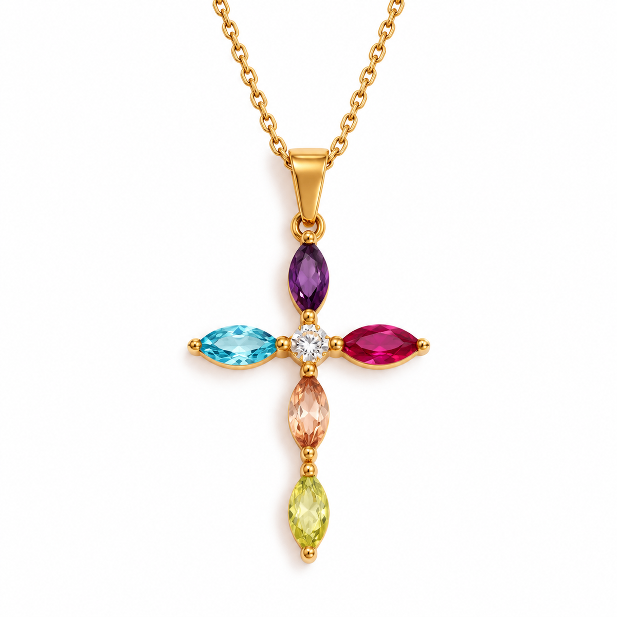 Kaleido Cross Necklace silver