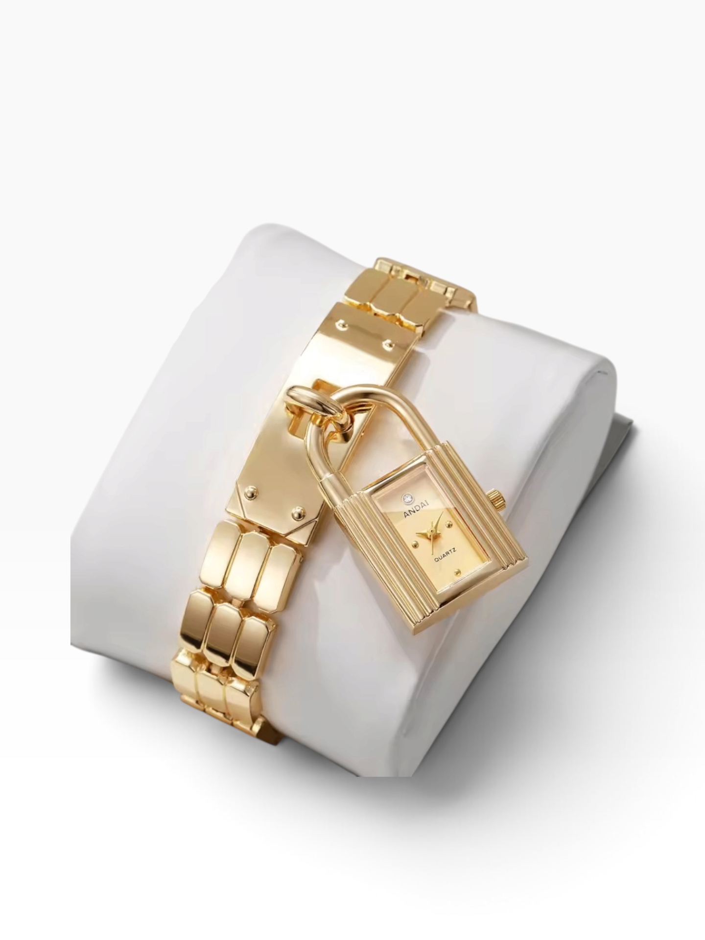 Gold Padlock Watch Bracelet