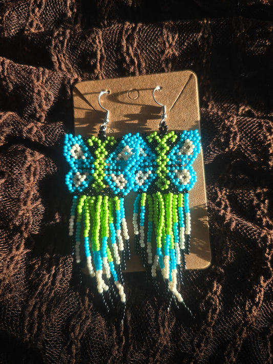 Butterfly beaded earring 