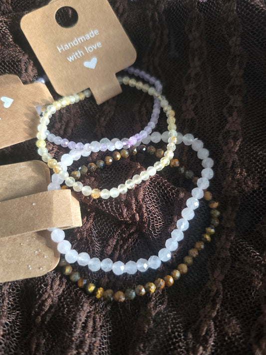 Faceted crystal braclets 
