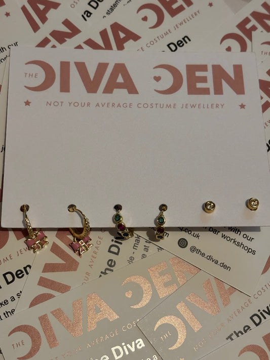 Pack of 3 earrings (bow)