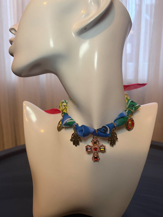 Rainbow bandana necklace