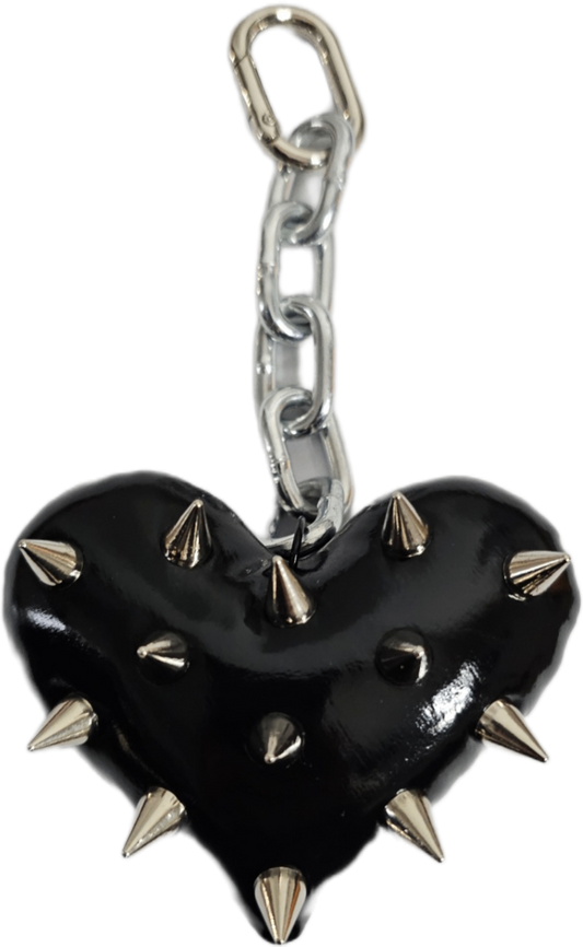 CC FLAIL HEART KEYRING (BLACK)