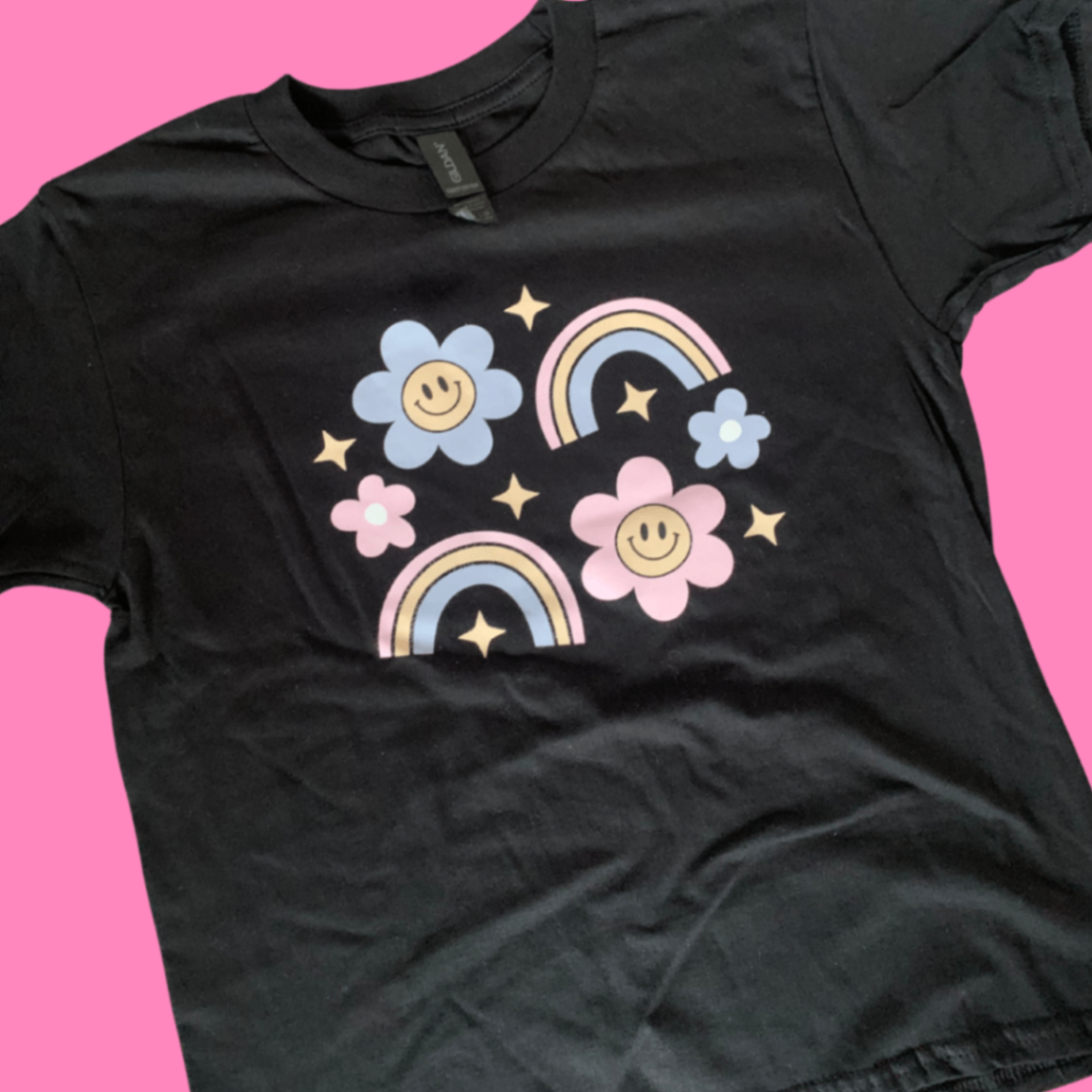 Kids black funky print tshirt