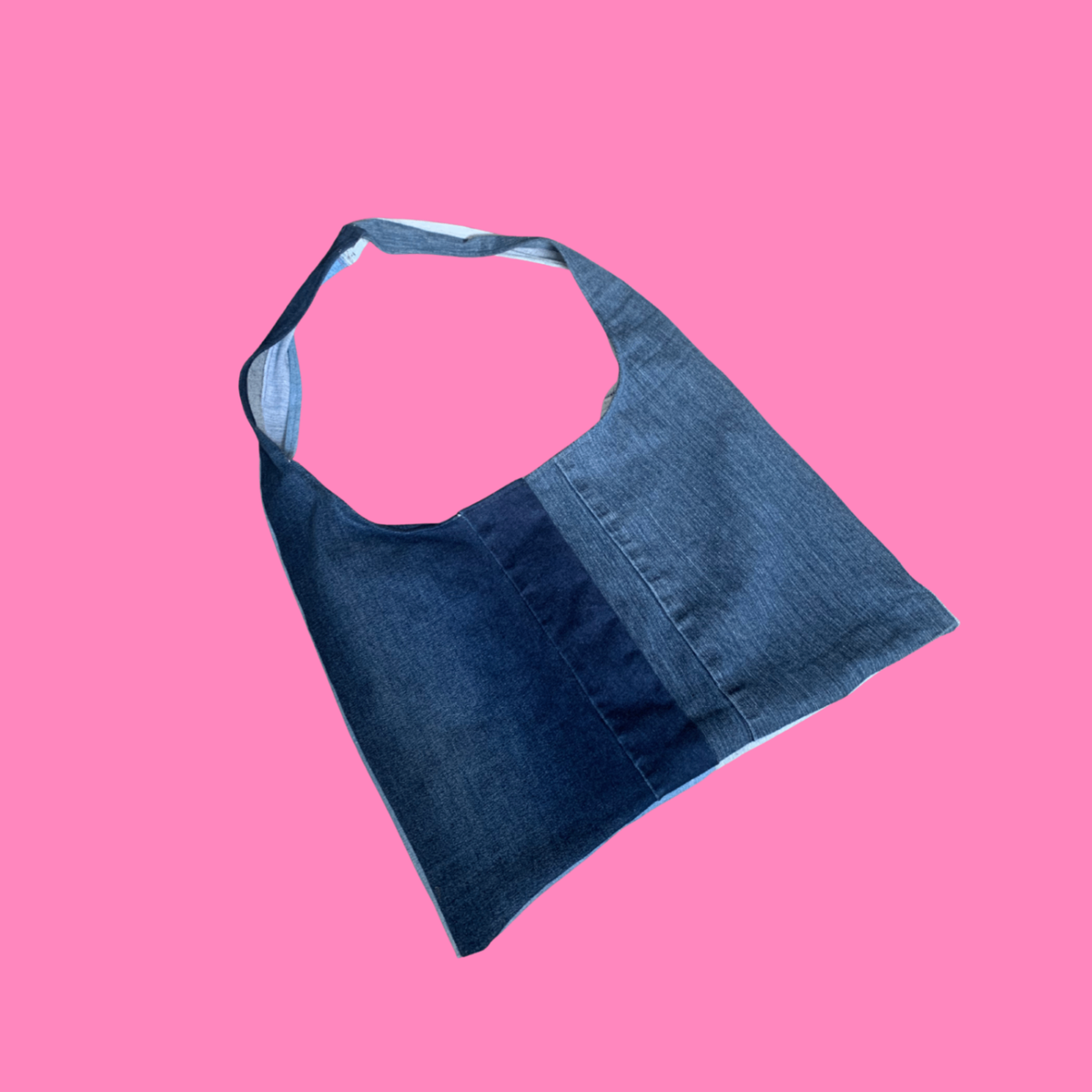 Upcycled demin jean shoulder bag