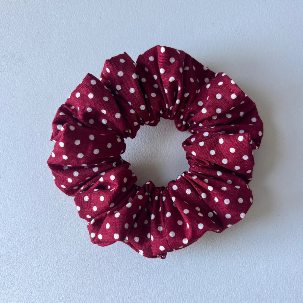 Mini Cherry Dot Scrunchie