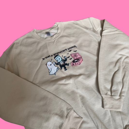 Graveyard smash spooky season sweatshirt (kids matching tshirt available)