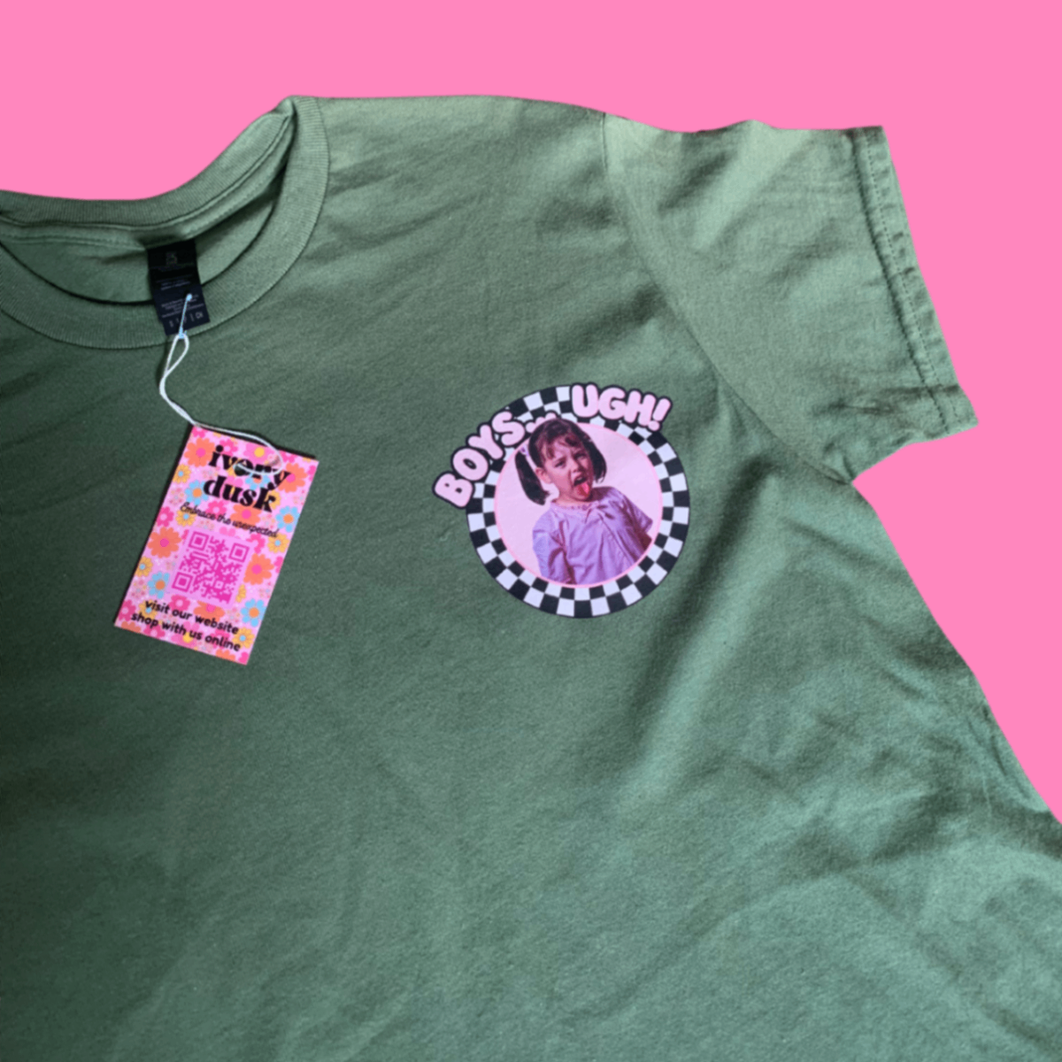 Boys ugh khaki green tshirt (matching kids size available)