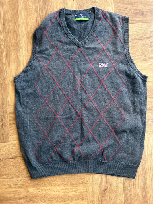Upcycled knit with Team Wag overprint