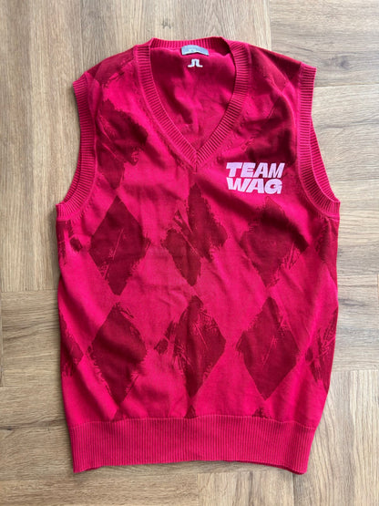 Upcycled knit with Team Wag overprint