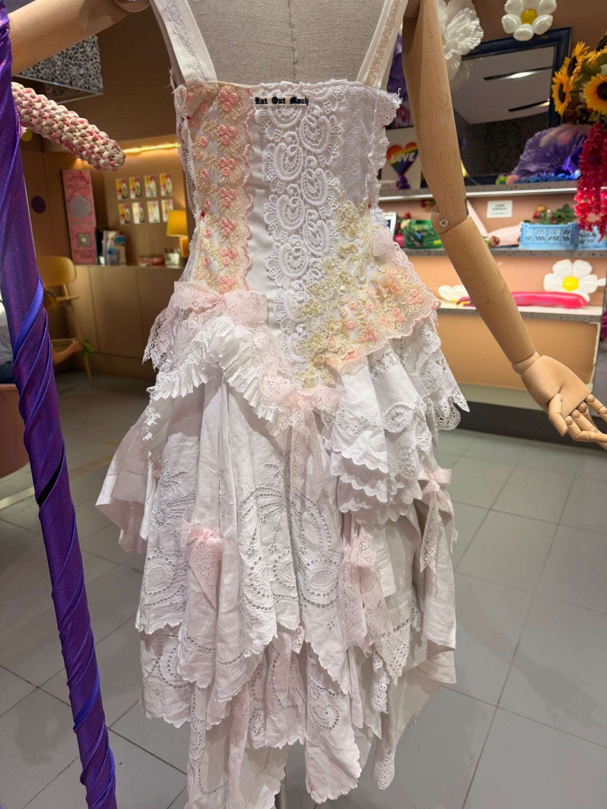 One off upcycled lacy dress