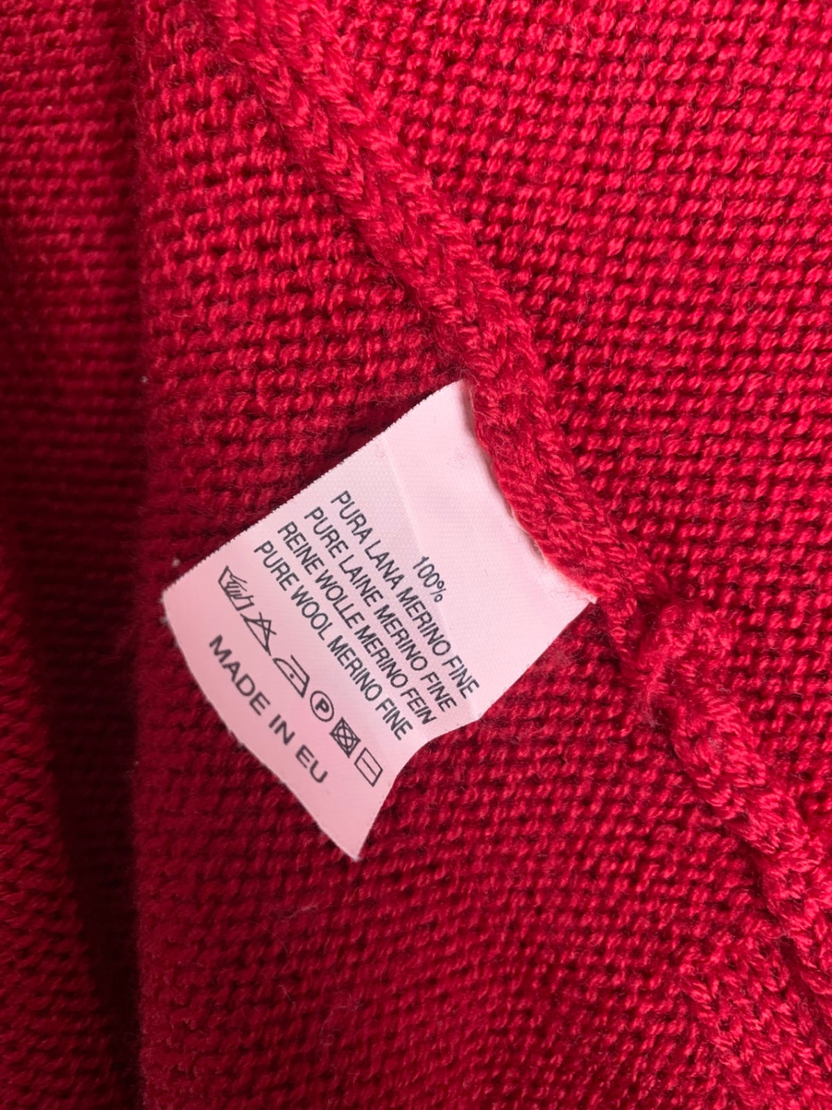vintage 100% pure merino wool zip up knit 