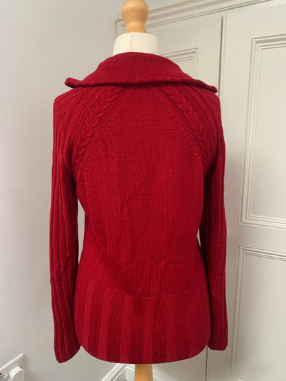 vintage 100% pure merino wool zip up knit 