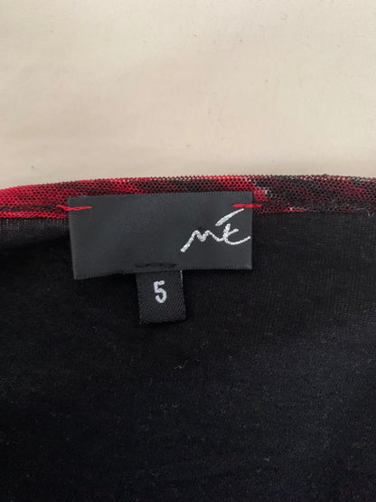 french vintage black & red knit
