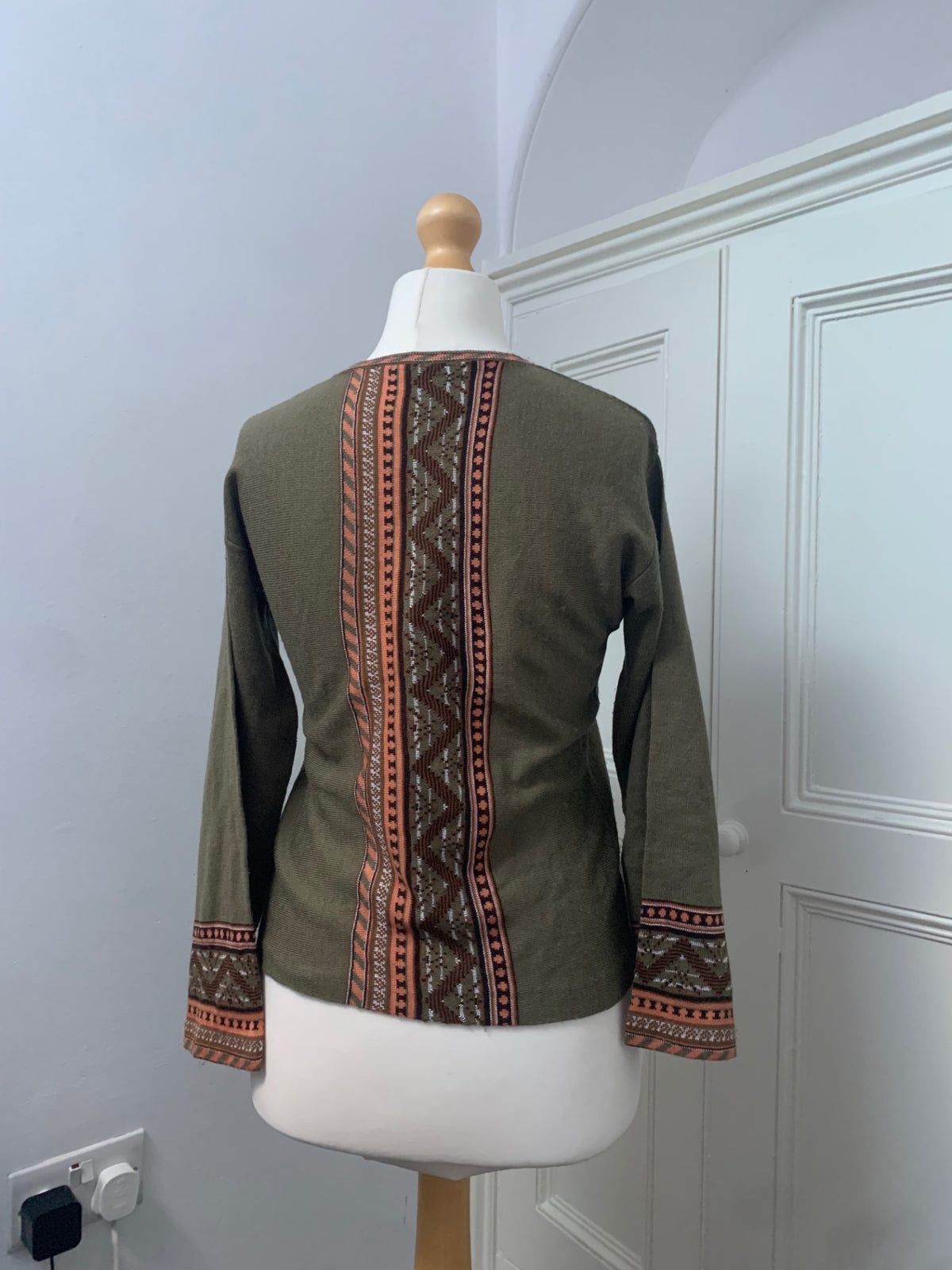 green boho knit jumper 