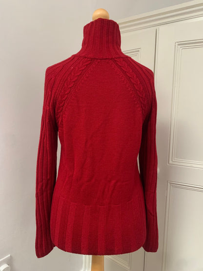 vintage 100% pure merino wool zip up knit 