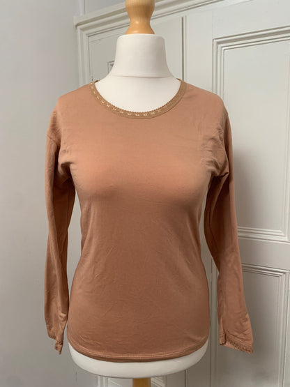vintage beige cotton top 