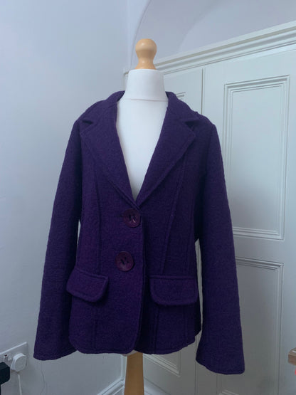 vintage italian 100% wool purple jacket 