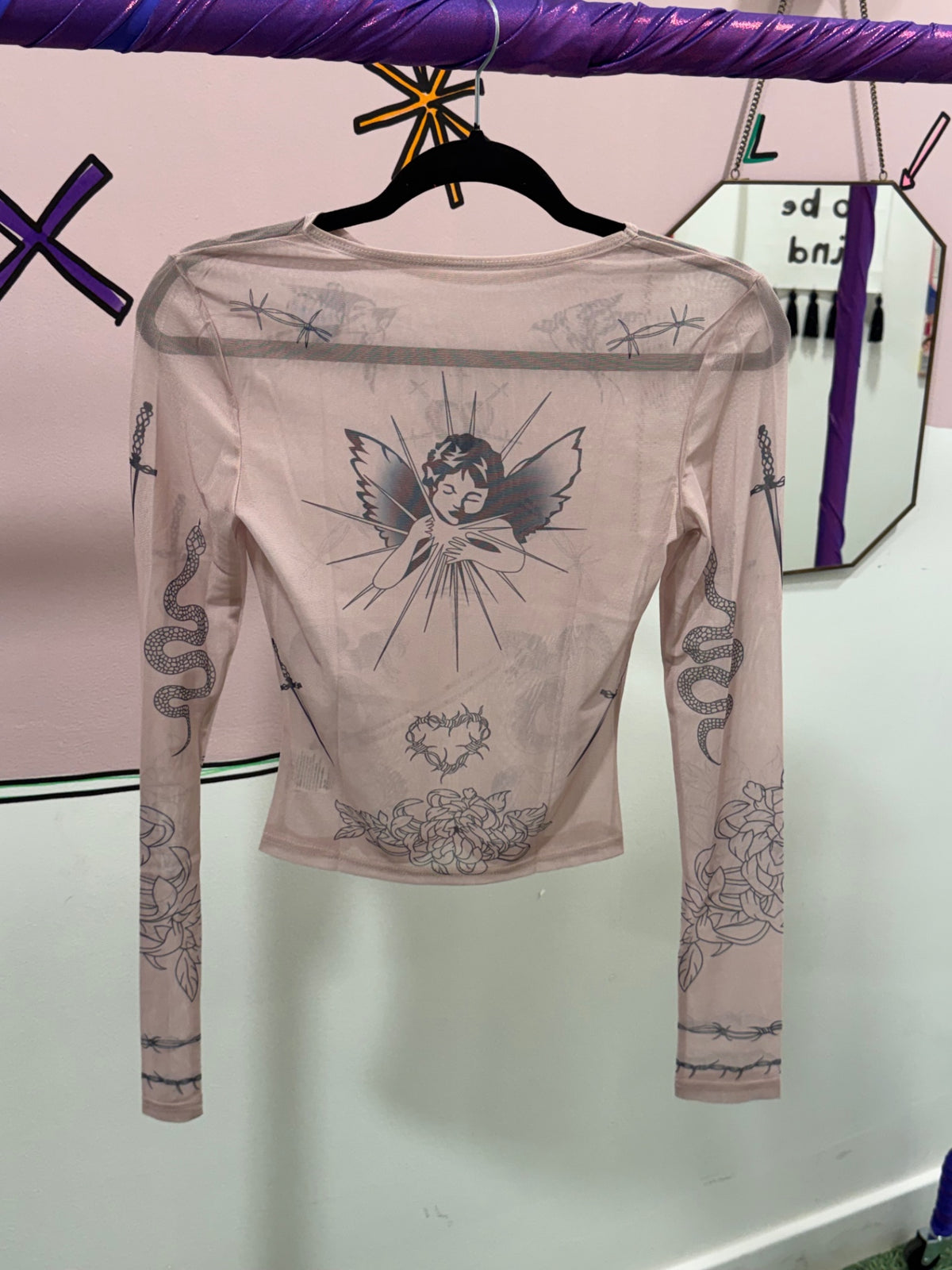 Angel Tatoo Mesh top